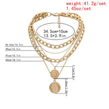 Carica l&#39;immagine nel visualizzatore di Gallery, Punk Miami Cuban Choker Necklace Colar Hip Hop Big Thick Chunky Chain Fashion Queen Coin Pendant Necklace Women Jewelry