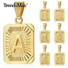Carica l&#39;immagine nel visualizzatore di Gallery, Initial letter Pendant a b c Charm Gold Necklace for Women Men Cuban Link Chain Dropshipping GPM05C