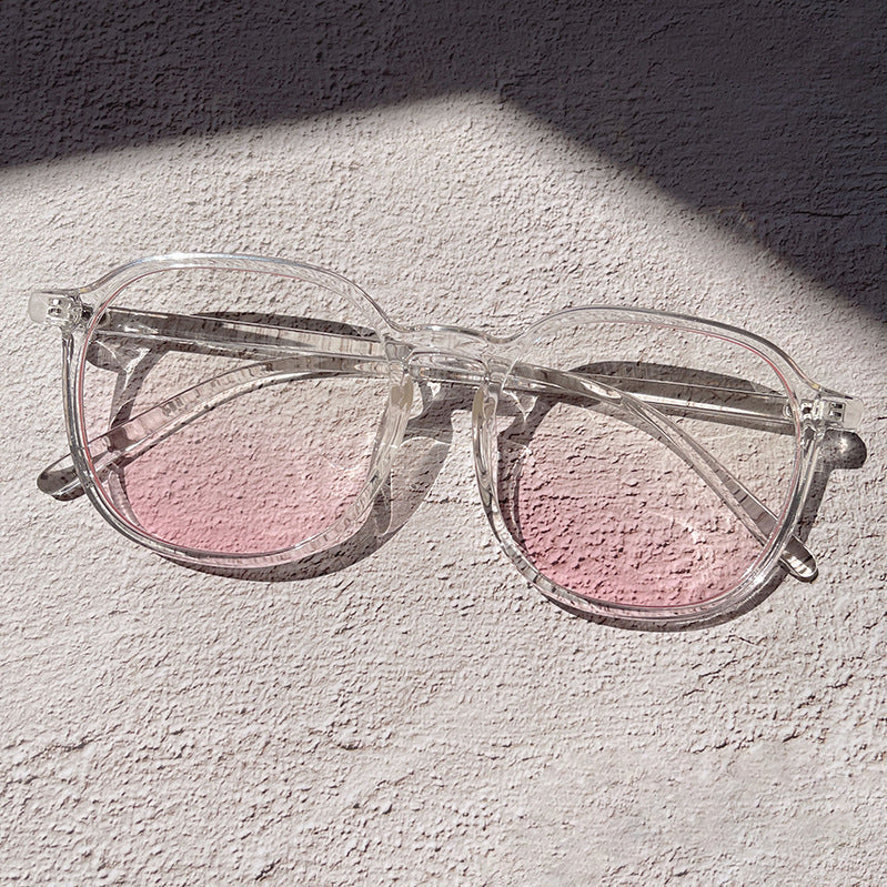 Ins Blush Glasses TR90 HD Anti-blue Light Flat Mirror Plain Full-frame Glasses Men and Women Trend Glasses gafas de sol