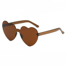 Load image into Gallery viewer, Ins Cute Love Heart Shaped Sunglasses Women Rimless Frame Tint Clear Lens Colorful Sunglasses Red Pink Yellow Shades In Summer