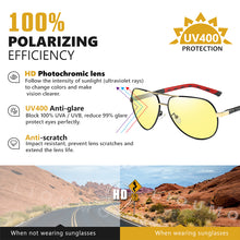Load image into Gallery viewer, Intelligent Aviation Photochromic Polarized Sunglasses For Men Day Night Vision Driving Sun Glasses Women zonnebril heren UV400