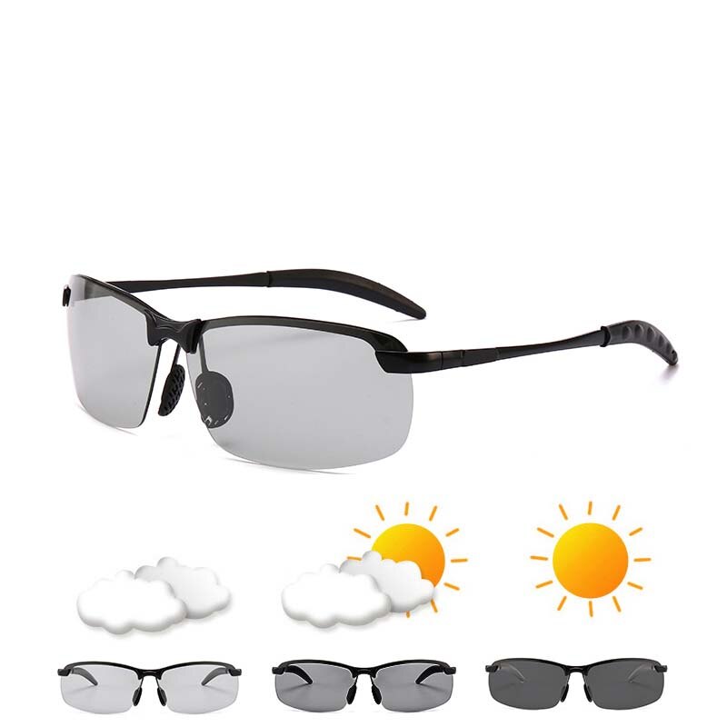 Intelligent Photochromic Sunglasses  Male Polarized Day and Night Driving Antiglare Night Vision Glasses driving