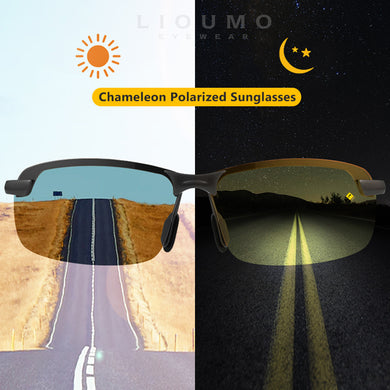 Intelligent Polarized Photochromic Sunglasses Day Night Vision Goggles Driver Eyeglasses Men Women Yellow Lens Driving Glasses