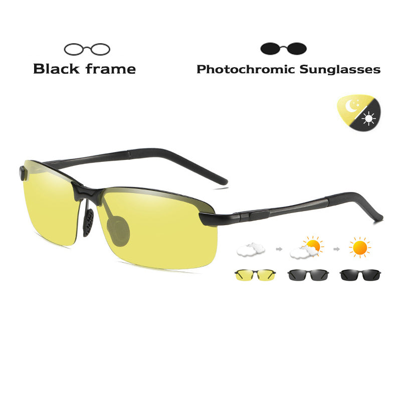 Intelligent Polarized Photochromic Sunglasses Day Night Vision Goggles Driver Eyeglasses Men Women Yellow Lens Driving Glasses