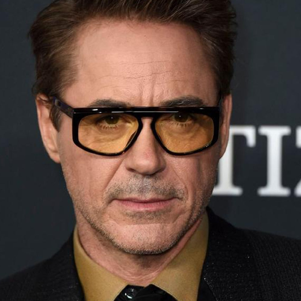 Robert Downey Jr Lenskart Iron Man Glasses Yellow Sunglasses Iron