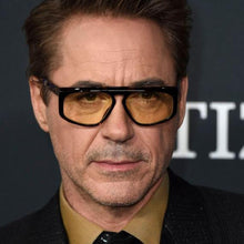 Load image into Gallery viewer, Iron Man Robert Downey.Jr Sunglasses Oversized Sunglasses for Men Yellow Sunglasses Mens Blue Lens UV Protection Driving Shades