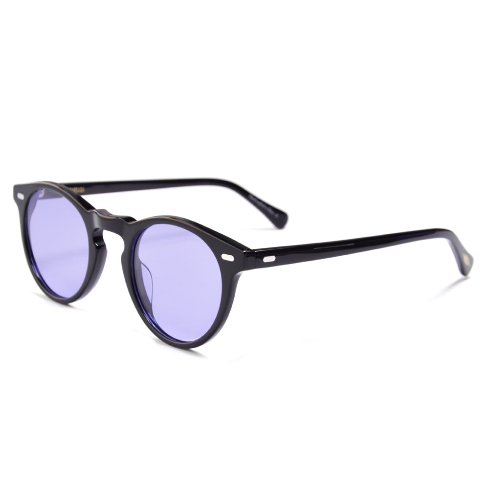 Iron Man Robert Downey. Jr Sunglasses Purple Lens Vintage Round Sun Glasses for Men UV Protection Polarized Driving Shades Women