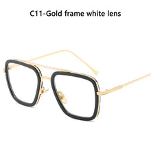 Load image into Gallery viewer, Iron Man Tony Stark Sunglasses Square Sunglasses  Brand Designer Glasses Retro Vintage Robert Downey JR Eyeglasses UV400