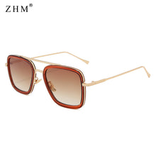 Load image into Gallery viewer, Iron Man Tony Stark Sunglasses Square Sunglasses Men Brand Designer 2023 Glasses Retro Robert Downey JR Eyeglasses UV400
