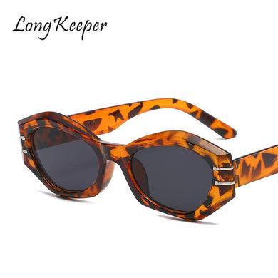 Irregular Cat Eye Sunglasses Women Vintage Retro Female Shaded Classic Polygon Eyeglasses Decorative Glasses Oculos De Sol