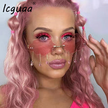 Carica l&#39;immagine nel visualizzatore di Gallery, Irregular Frameless Sunglasses Women Gradient Alloy Frame Brand Glasses Designer Clouds Female Shades