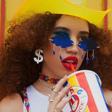 Carica l&#39;immagine nel visualizzatore di Gallery, Irregular Frameless Sunglasses Women Gradient Alloy Frame Brand Glasses Designer Clouds Female Shades