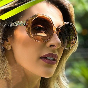 Irregular Polygon Square Sunglasses For Women 2023  Brand Black White Gradient Sun Glasses Female Alloy Hollow Leg Shades