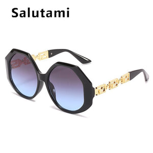 Irregular Polygon Square Sunglasses For Women 2023  Brand Black White Gradient Sun Glasses Female Alloy Hollow Leg Shades