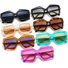 Load image into Gallery viewer, Irregular Polygon Square Sunglasses Women 2023 Gradient Beige Black Sun Glasses Men Vintage Oversized Shadesd Leopar