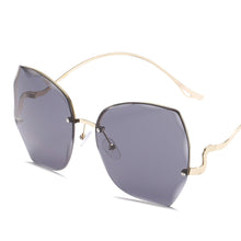 Load image into Gallery viewer, Irregular Round Sunglasses Women Brand Designer Gradient Sun Glasses Female Rimless Metal Curved Temples Oculos De Sol