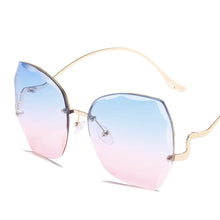 Load image into Gallery viewer, Irregular Round Sunglasses Women Brand Designer Gradient Sun Glasses Female Rimless Metal Curved Temples Oculos De Sol