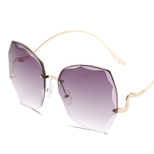 Load image into Gallery viewer, Irregular Round Sunglasses Women Brand Designer Gradient Sun Glasses Female Rimless Metal Curved Temples Oculos De Sol
