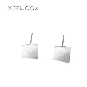 Irregular Square Designer Destiny Stud Earrings 925 Sterling Silver Jewelry Woman Gift Vintage Fashion Week
