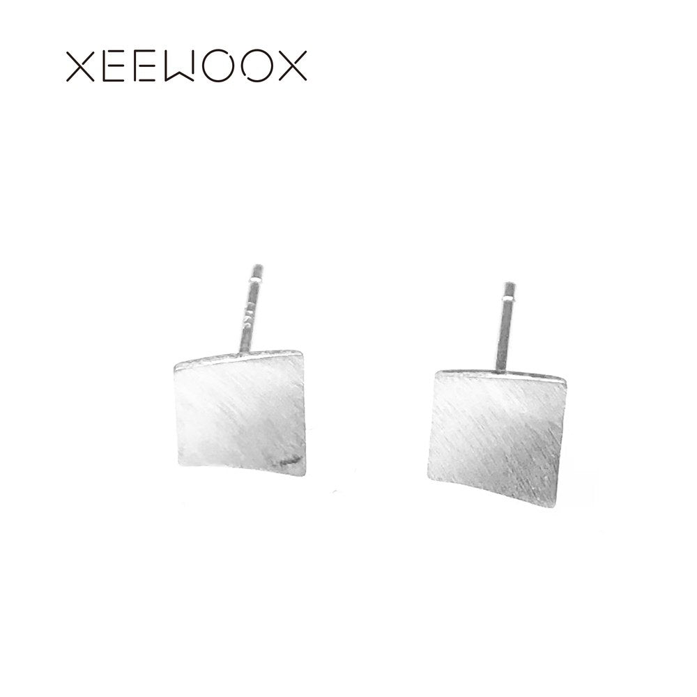 Irregular Square Designer Destiny Stud Earrings 925 Sterling Silver Jewelry Woman Gift Vintage Fashion Week