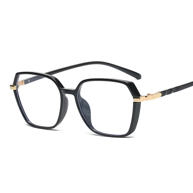 Occhiali quadrati irregolari Montatura per occhiali Occhiali poligonali Occhiali con lenti trasparenti Occhiali da vista anti-luce blu