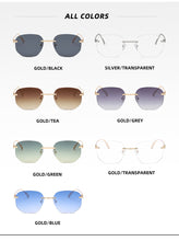 Carica l&#39;immagine nel visualizzatore di Gallery, Irregular Square Men Rimless Sunglasses  Brand Designer Round Sunglasses Women Gradient Shades Frameless UV400 Eyewear