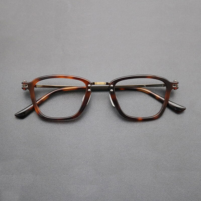 Italian Handmade Titanium Acetate Optical Glasses Frame Women Full Rim Square Myopia Eyeglasses Men's Personality Green Eyewear