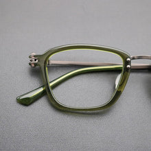 Load image into Gallery viewer, Italian Handmade Titanium Acetate Optical Glasses Frame Women Full Rim Square Myopia Eyeglasses Men&#39;s Personality Green Eyewear
