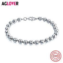 Carica l'immagine nel visualizzatore di Gallery, Italy Polishing Craft 925 Sterling Silver 4/5/6mm Beads Charm Strand Bracelets Woman Fashion Brand Jewelry