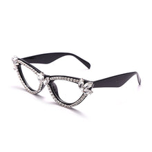 Load image into Gallery viewer, JASPEER Diamond Cat Eye Glasses Frames Women 2023 Trendy Rhinestone Handmade Eyeglasses Ladies Vintage Handmade Eyewear