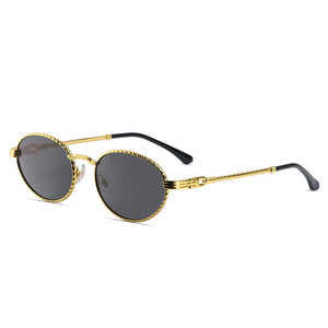 JASPEER Mirror Small Oval Sunglasses For Men Metal UV400 Retro Round Sun Glasses Women Shades 2023 Summer Eyewear