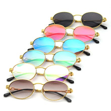 Load image into Gallery viewer, JASPEER Mirror Small Oval Sunglasses For Men Metal UV400 Retro Round Sun Glasses Women Shades 2023 Summer Eyewear