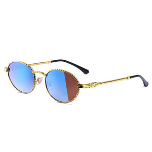 JASPEER Mirror Small Oval Sunglasses For Men Metal UV400 Retro Round Sun Glasses Women Shades 2023 Summer Eyewear