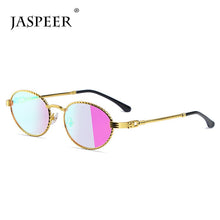 Load image into Gallery viewer, JASPEER Mirror Small Oval Sunglasses For Men Metal UV400 Retro Round Sun Glasses Women Shades 2023 Summer Eyewear
