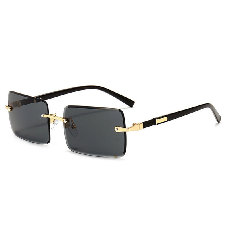 JASPEER Rectangle Sunglasses Men Rimless Sun Glasses Women UV400 Driving Gradient Shades Eyewear