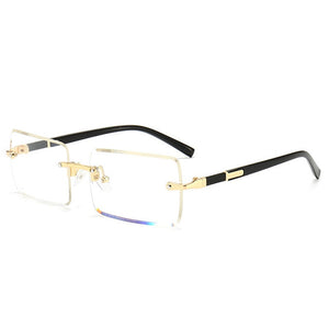 JASPEER Rectangle Sunglasses Men Rimless Sun Glasses Women UV400 Driving Gradient Shades Eyewear
