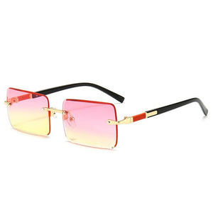 JASPEER Rectangle Sunglasses Men Rimless Sun Glasses Women UV400 Driving Gradient Shades Eyewear