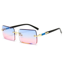 Load image into Gallery viewer, JASPEER Rectangle Sunglasses Men Rimless Sun Glasses Women UV400 Driving Gradient Shades Eyewear