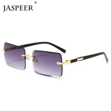 Load image into Gallery viewer, JASPEER Rectangle Sunglasses Men Rimless Sun Glasses Women UV400 Driving Gradient Shades Eyewear