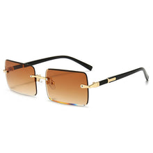 Load image into Gallery viewer, JASPEER Rectangle Sunglasses Men Rimless Sun Glasses Women UV400 Driving Gradient Shades Eyewear