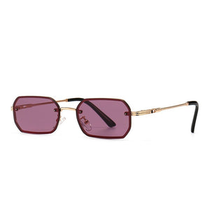 JASPEER Rectangle Sunglasses Men UV400 Driving Punk Rimless Sun Glasses Women Small Narrow Shades Eyewear Gafas De Sol