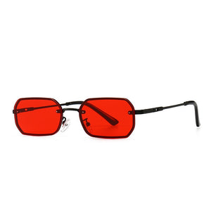 JASPEER Rectangle Sunglasses Men UV400 Driving Punk Rimless Sun Glasses Women Small Narrow Shades Eyewear Gafas De Sol