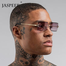 Carica l&#39;immagine nel visualizzatore di Gallery, JASPEER  Rimless Rectangle Sunglasses Women Men Shades Brand Designer Gradient UV400 Sun Glasses Retro Frameless Sunglasses