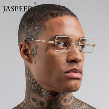 Carica l&#39;immagine nel visualizzatore di Gallery, JASPEER  Rimless Rectangle Sunglasses Women Men Shades Brand Designer Gradient UV400 Sun Glasses Retro Frameless Sunglasses