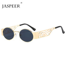 Load image into Gallery viewer, JASPEER Oval Men&#39;s Sunglasses Steampunk Sun Glasses For Women Goggle Shades UV400 Driving Punk Eyewear Brand Designer Oculos