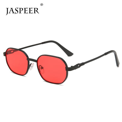 JASPEER  Punk Oval Sunglasses Men Retro Steampunk Classical Metal Frames Goggle UV400 Driving Sun Glasses