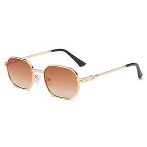 JASPEER  Punk Oval Sunglasses Men Retro Steampunk Classical Metal Frames Goggle UV400 Driving Sun Glasses