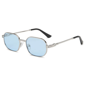 JASPEER  Punk Oval Sunglasses Men Retro Steampunk Classical Metal Frames Goggle UV400 Driving Sun Glasses