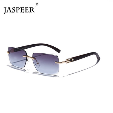 JASPEER Punk Rimless Rectangle Sunglasses Men Women Vintage Shades UV400 Driving Sun Glass Frameless Gradient  Eyewear