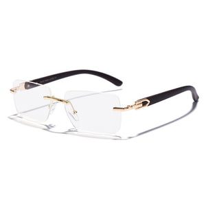 JASPEER Punk Rimless Rectangle Sunglasses Men Women Vintage Shades UV400 Driving Sun Glass Frameless Gradient  Eyewear